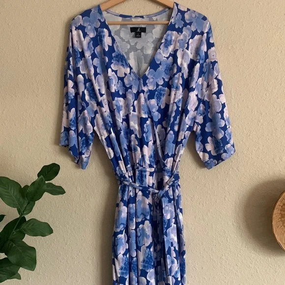 jason wu blue floral dress Blue Floral Midi Dress